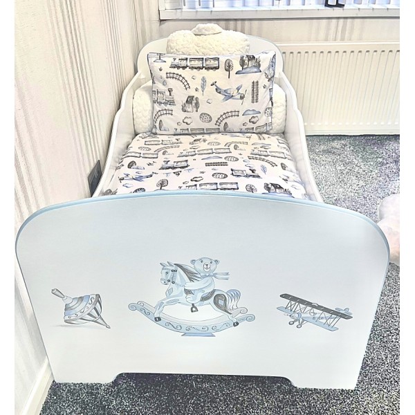 Toddler Bed With Toys Hand Painted Artwork